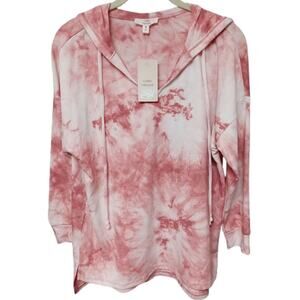 Unisex Pink Tie Dye Hoodie 3/4 Sleeve Lightweight Como Vintage Medium Men Women